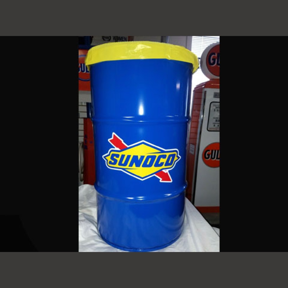 Blue Sunoco Retro Trash Can